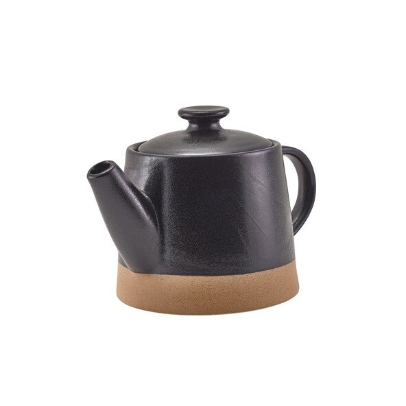 Genware Kava Black Stoneware Teapot 48cl/ 16.8oz (Box Of 6)