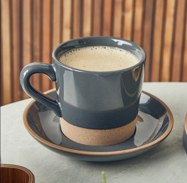 Genware Kava Dark Grey Stoneware Coffee Cup 34cl/ 12oz (Box Of 6)
