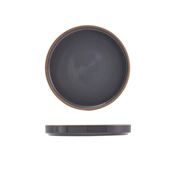 Genware Kava Dark Grey Stoneware Presentation Plate 18cm (Box Of 6)