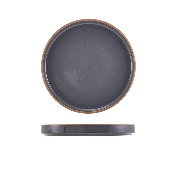 Genware Kava Dark Grey Stoneware Presentation Plate 20cm (Box Of 6)