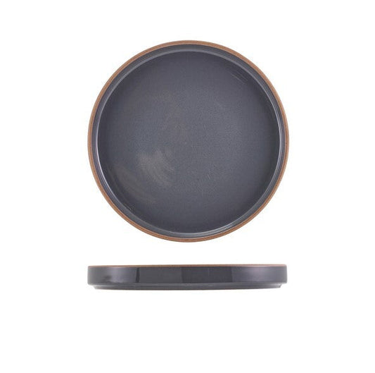 Genware Kava Dark Grey Stoneware Presentation Plate 20cm (Box Of 6)
