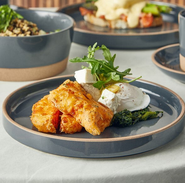 Genware Kava Dark Grey Stoneware Presentation Plate 20cm (Box Of 6)