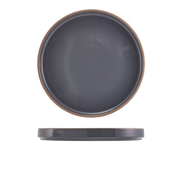 Genware Kava Dark Grey Stoneware Presentation Plate 25cm (Box Of 6)