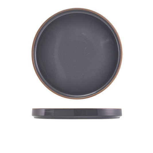 Genware Kava Dark Grey Stoneware Presentation Plate 25cm (Box Of 6)