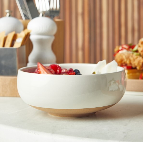 Genware Kava White Stoneware Belly Bowl 14.5cm (Box Of 6)