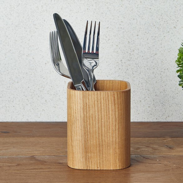 Genware Light Wood Veneer Cutlery Holder