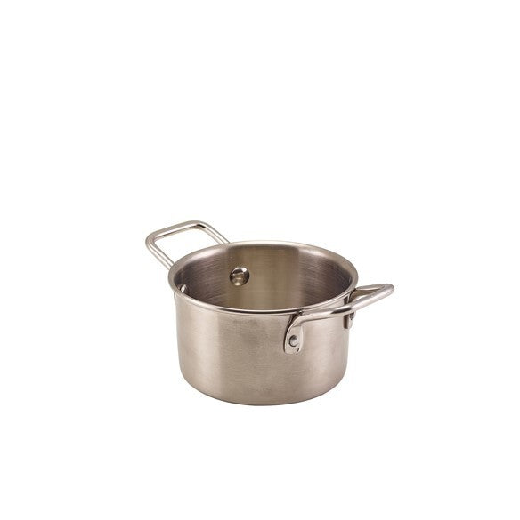 Genware Mini Stainless Steel Casserole Dish 10 x 5.8cm (Box Of 12)