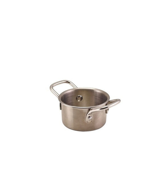 Genware Mini Stainless Steel Casserole Dish 8.6 x 4.7cm (Box Of 12)