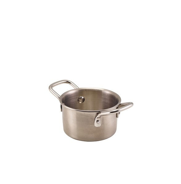 Genware Mini Stainless Steel Casserole Dish 9.2 x 5.2cm (Box Of 12)