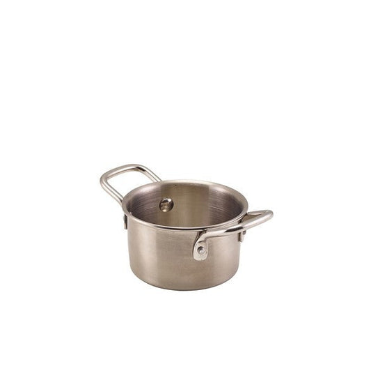 Genware Mini Stainless Steel Casserole Dish 9.2 x 5.2cm (Box Of 12)