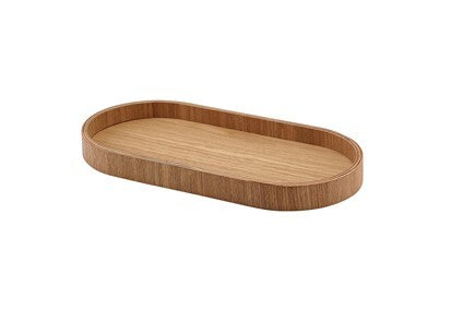 Genware Oval Light Wood Veneer Tray 23 x 11cm
