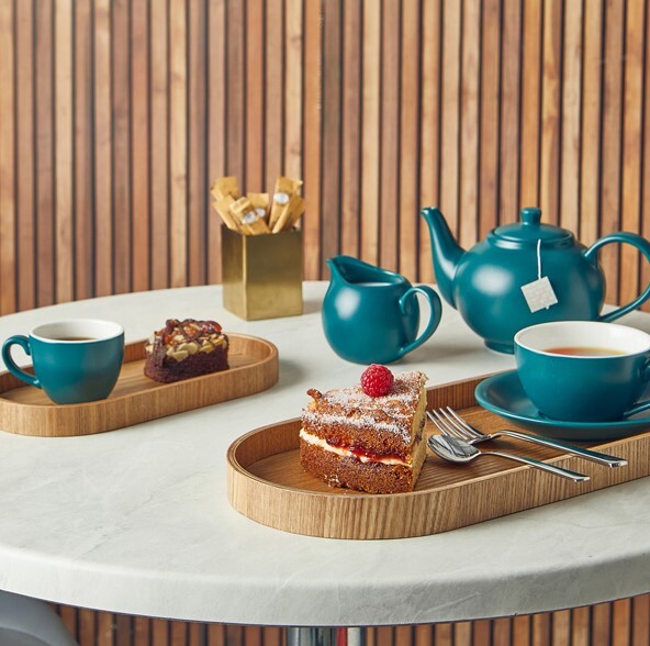 Genware Oval Light Wood Veneer Tray 23 x 11cm