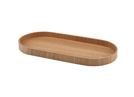 Genware Oval Light Wood Veneer Tray 35 x 16.5cm