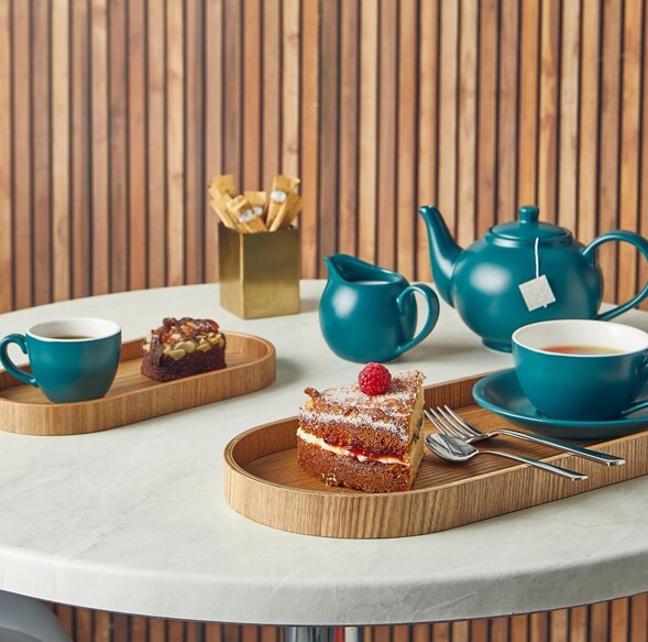 Genware Oval Light Wood Veneer Tray 35 x 16.5cm