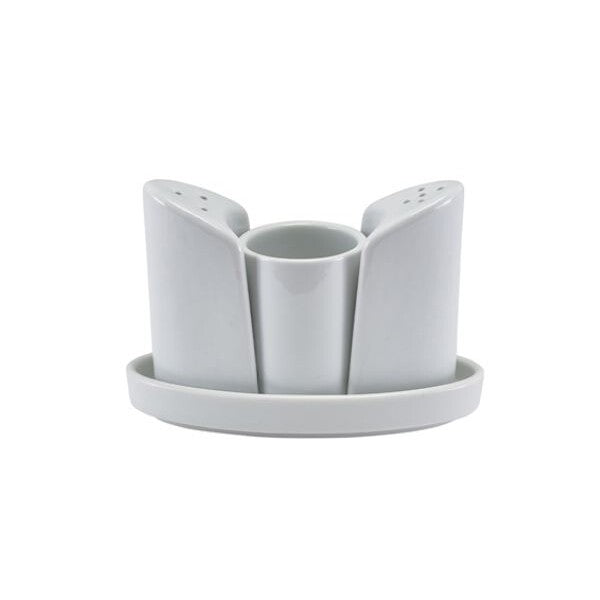 Genware Porcelain 4 Piece Condiment Set 13cm X 9cm (Box Of 6)