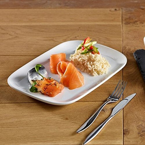Genware Porcelain Ellipse Plate 22.8cm x 16.6cm (Box Of 6)
