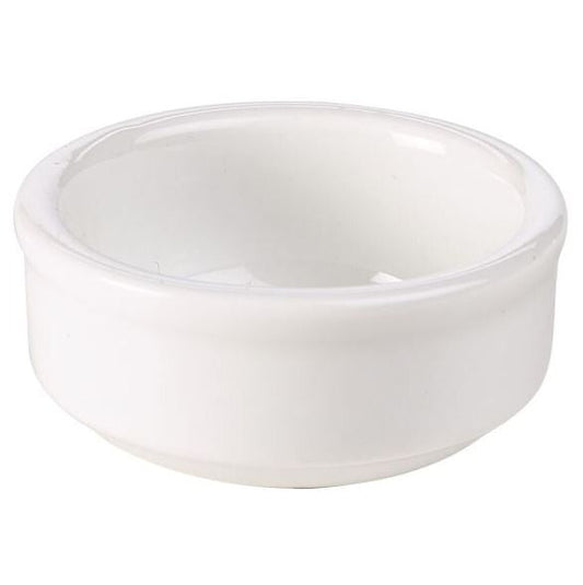 Genware Porcelain Mustard Dish 6cm (Box Of 12)