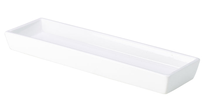 Genware Porcelain Rectangular Dish Holder 28cm X 8cm (Box Of 6)