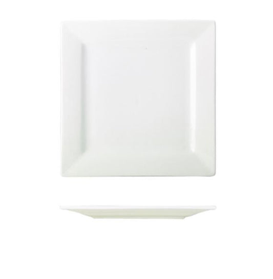 Genware Porcelain Square Plate 21cm (Box Of 6)