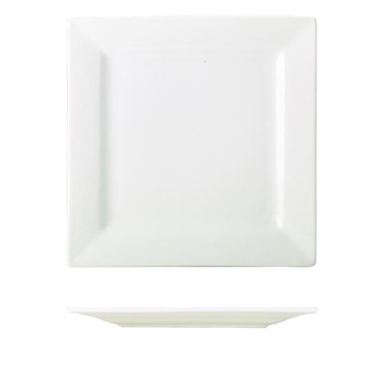 Genware Porcelain Square Plate 26cm (Box Of 6)