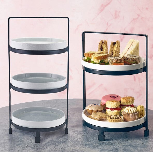 Genware Three Tier Presentation Plate Stand 18cm