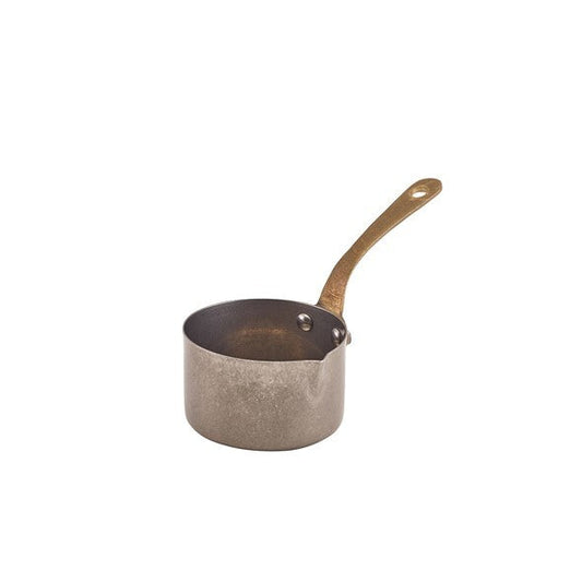 Genware Vintage Steel Mini Sauce Pan With Lip 7.8 x 4.5cm (Box Of 6)
