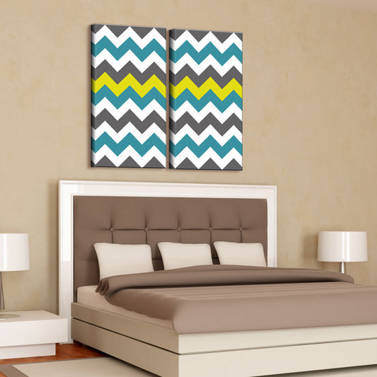Geometric Study No. 11' 2 Piece Wrapped Canvas Wall Art Set