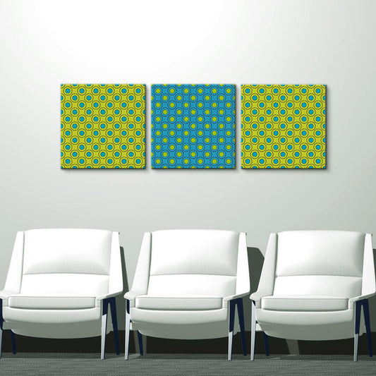 Geometric Study No. 12' 3 Piece Wrapped Canvas Wall Art Set