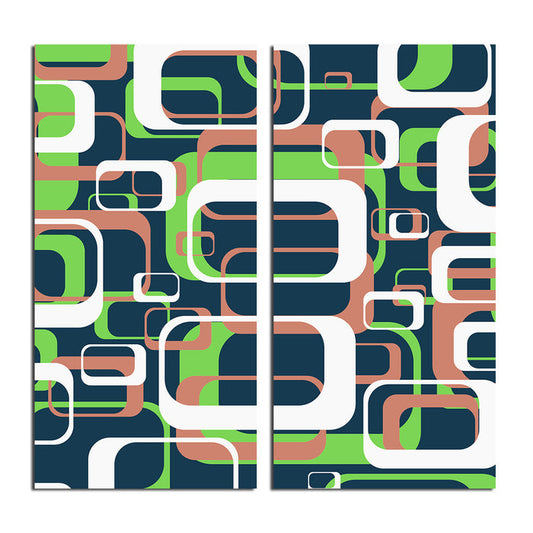 Geometric Study No. 14' 2 Piece Wrapped Canvas Wall Art Set