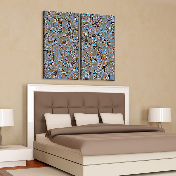 Geometric Study No. 2-B' 2 Piece Wrapped Canvas Wall Art Set
