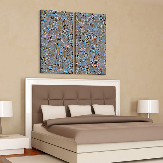Geometric Study No. 2-B' 2 Piece Wrapped Canvas Wall Art Set