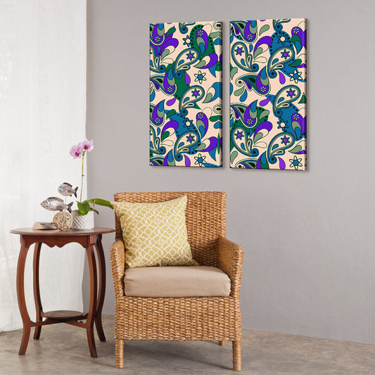 Geometric Study No. 7-2' 2 Piece Wrapped Canvas Wall Art Set