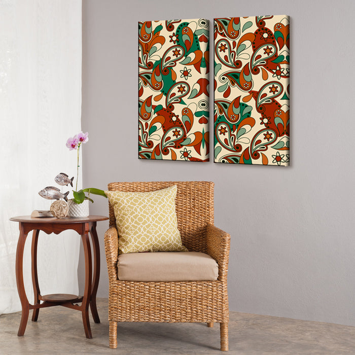 Geometric Study No. 7' 2 Piece Wrapped Canvas Wall Art Set