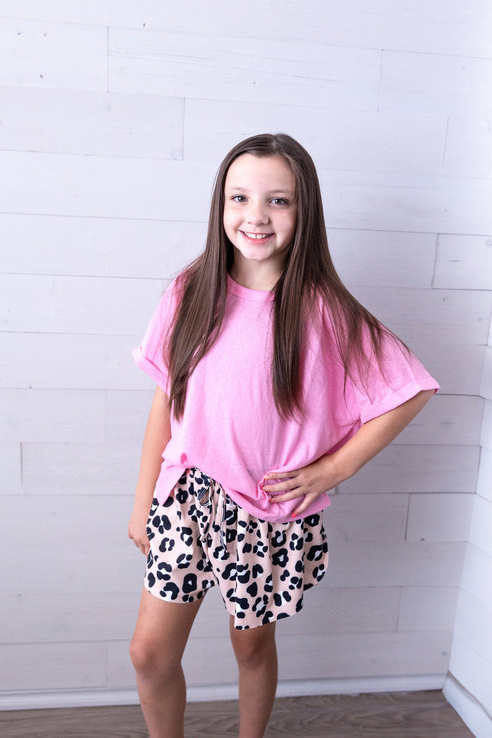 Girls Cheetah Flowy Shorts