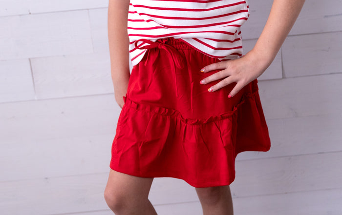 Girls Mini Skirt Red