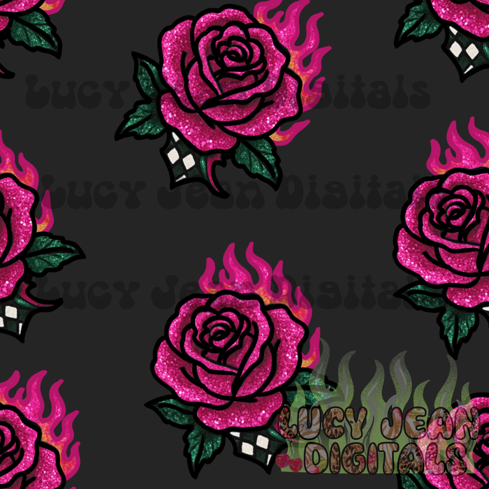 Glitter Pink Rose Seamless File