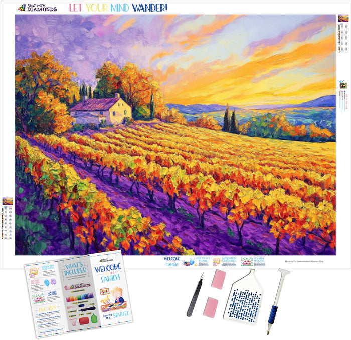 Gold And Purple Autumn Vineyard