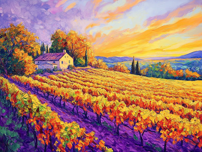 Gold And Purple Autumn Vineyard