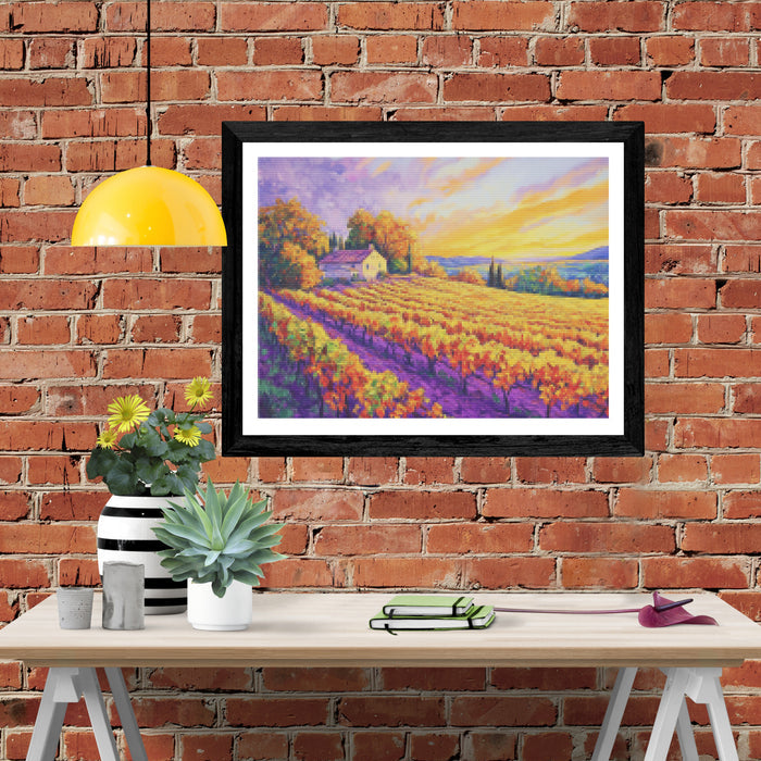 Gold And Purple Autumn Vineyard