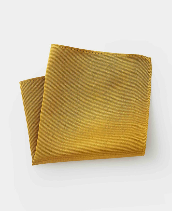 Men's Gold Twill Silk Pocket Square folded