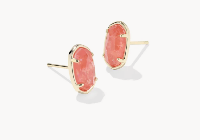 Grayson Stone Gold Papaya Iridescent MOP Stud Earrings Kendra Scott