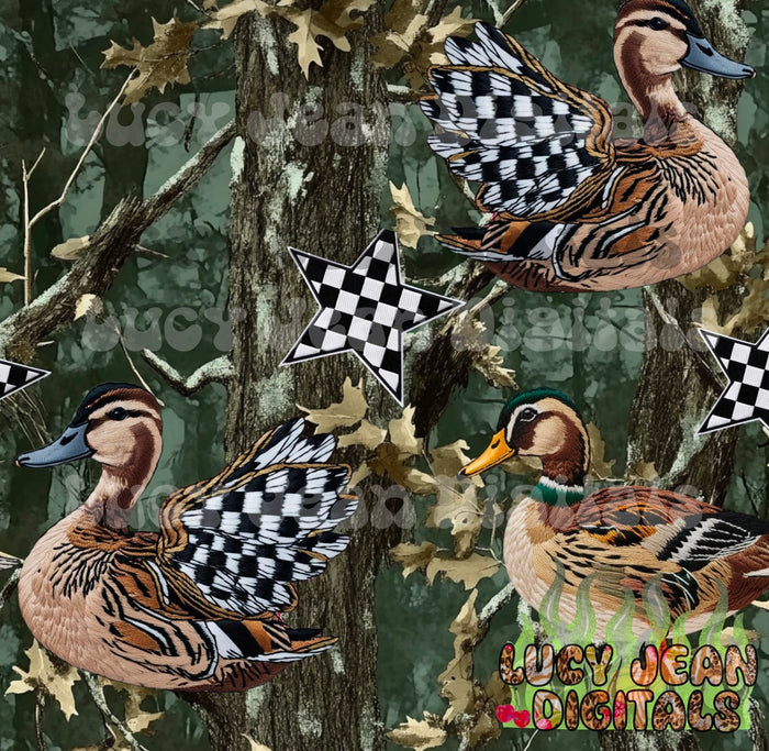 Green Camo checkered mallards Seamless File
