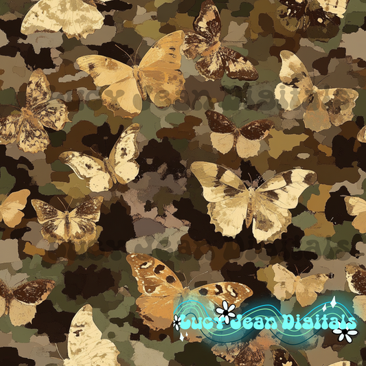 Green Camo moths seamless file