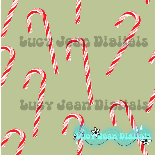 Green Candy Cane Christmas Seamless File
