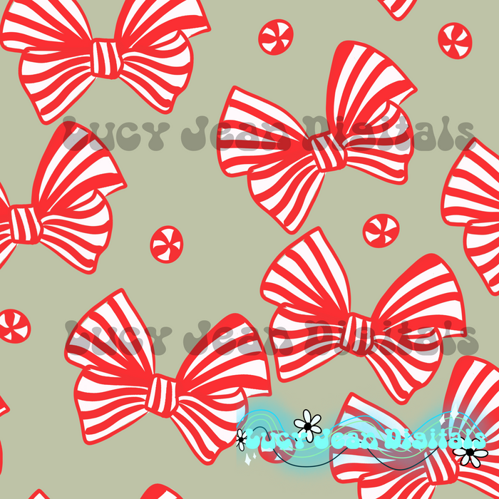 Green Christmas Bows Seamless File