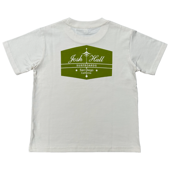 Green Hex Logo Youth Tee Shirt - White