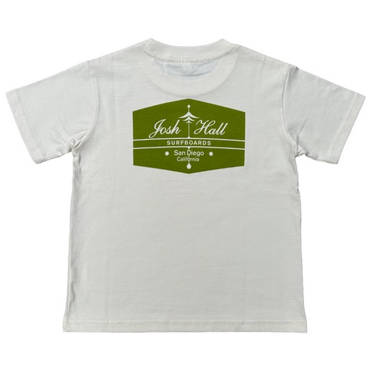 Green Hex Logo Youth Tee Shirt - White