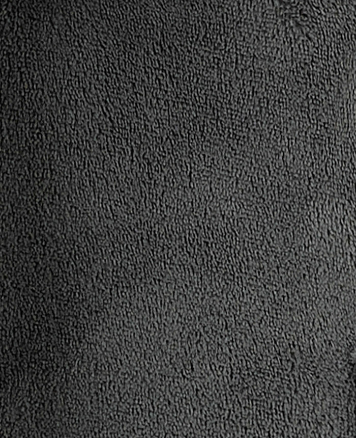 Grey Rope Edge Fleece Dressing Gown fabric detail