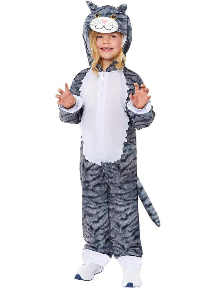 Grey Tabby Cat Kids Costume