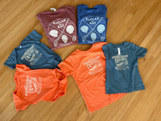"Happy as a Clam" Toddler T-Shirts and Onesies with Jetty Design